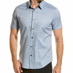 Theory Sylvain Air Woven Shirt Men Casual Button Downs