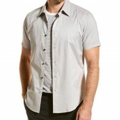 Theory Sylvain Air Woven Shirt Men Casual Button Downs