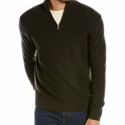 Theory Mick Wool 1/4-Zip Mock Pullover Men Sweaters