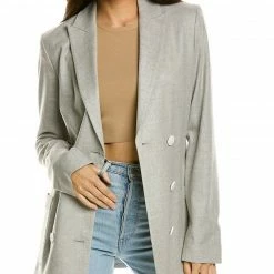 Theory Double-Breasted Wool-Blend Jacket Women Suits & Separates