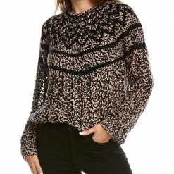 Theory Chevron Wool & Cashmere-Blend Sweater Women Sweaters & Knits