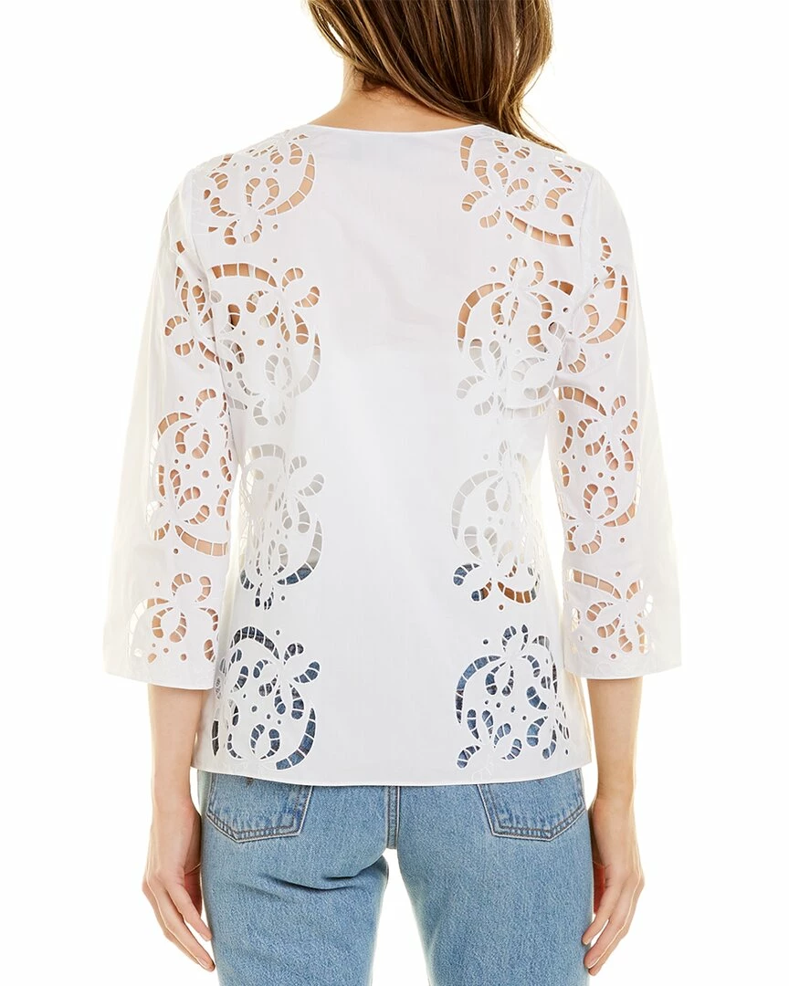 Theory Embroidered Poplin Shirt Women Tops 4 Theory Embroidered Poplin Shirt Women Tops - Image 2
