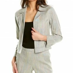 Theory Shrunken Linen-Blend Jacket Women Suits & Separates