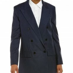Theory Double-Breasted Wool-Blend Blazer Women Suits & Separates