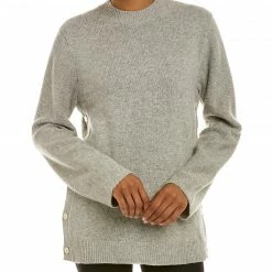 Theory Button Wool & Cashmere-Blend Tunic Women Sweaters & Knits
