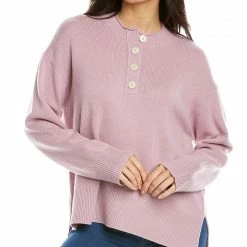 Theory Cashmere Henley Sweater Women Sweaters & Knits