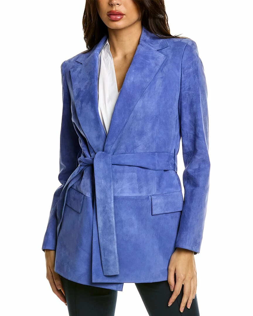 Theory Small Belted Leather Blazer Women Suits & Separates 3 Theory Small Belted Leather Blazer Women Suits & Separates