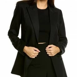 Theory Double-Breasted Wool-Blend Jacket Women Outerwear