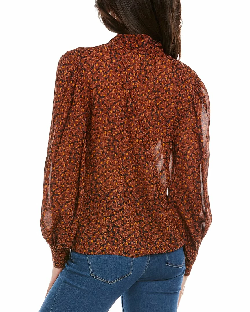 Theory Blouson Sleeve Silk Top Women Tops 4 Theory Blouson Sleeve Silk Top Women Tops - Image 2