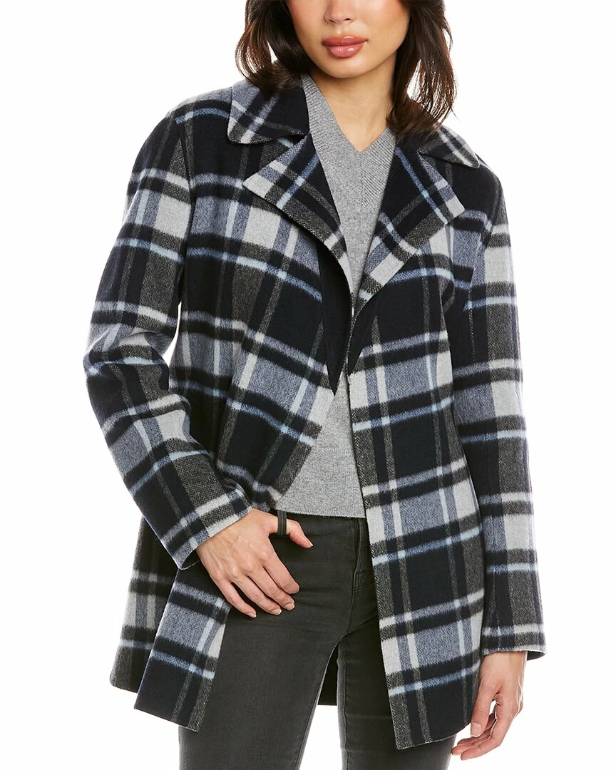 Theory Belted Overlay Wool-Blend Wrap Coat Women Outerwear 3 Theory Belted Overlay Wool-Blend Wrap Coat Women Outerwear