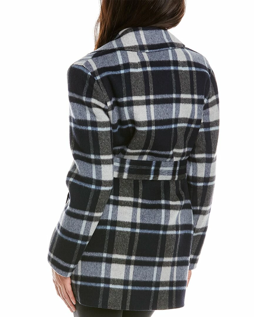 Theory Belted Overlay Wool-Blend Wrap Coat Women Outerwear 4 Theory Belted Overlay Wool-Blend Wrap Coat Women Outerwear - Image 2