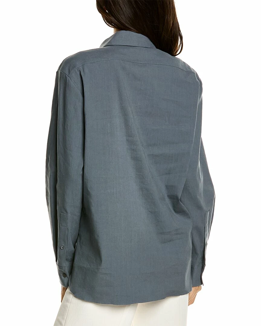 Theory Classic Menswear Linen-Blend Shirt Women Tops 4 Theory Classic Menswear Linen-Blend Shirt Women Tops - Image 2