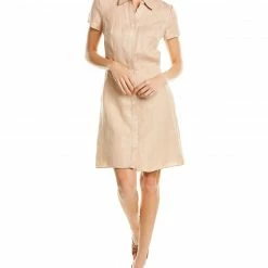 Theory Linen-Blend Shirtdress Women Dresses