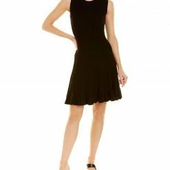 Theory Linear Wool-Blend Sweater Dress Women Dresses