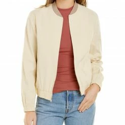 Theory Baharah Linen-Blend Bomber Jacket Women Outerwear