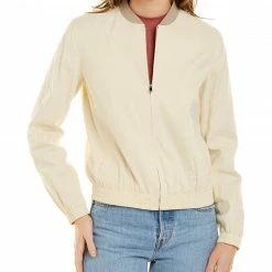 Theory Baharah Linen-Blend Bomber Jacket Women Outerwear -Theory shop 1411739837 RLLZ 3