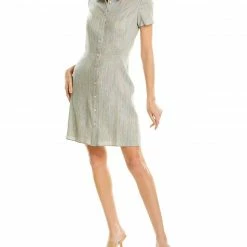 Theory Linen-Blend Shirtdress Women Dresses