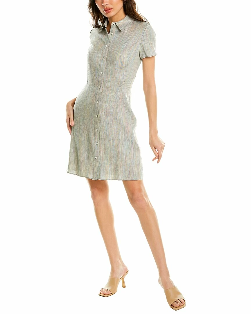 Theory Linen-Blend Shirtdress Women Dresses 3 Theory Linen-Blend Shirtdress Women Dresses
