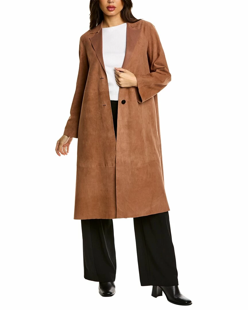 Theory Suede Trench Coat Women Outerwear 3 Theory Suede Trench Coat Women Outerwear