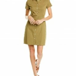 Theory Linen-Blend Shirtdress Women Dresses