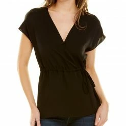 Theory Silk Wrap Top Women Tops